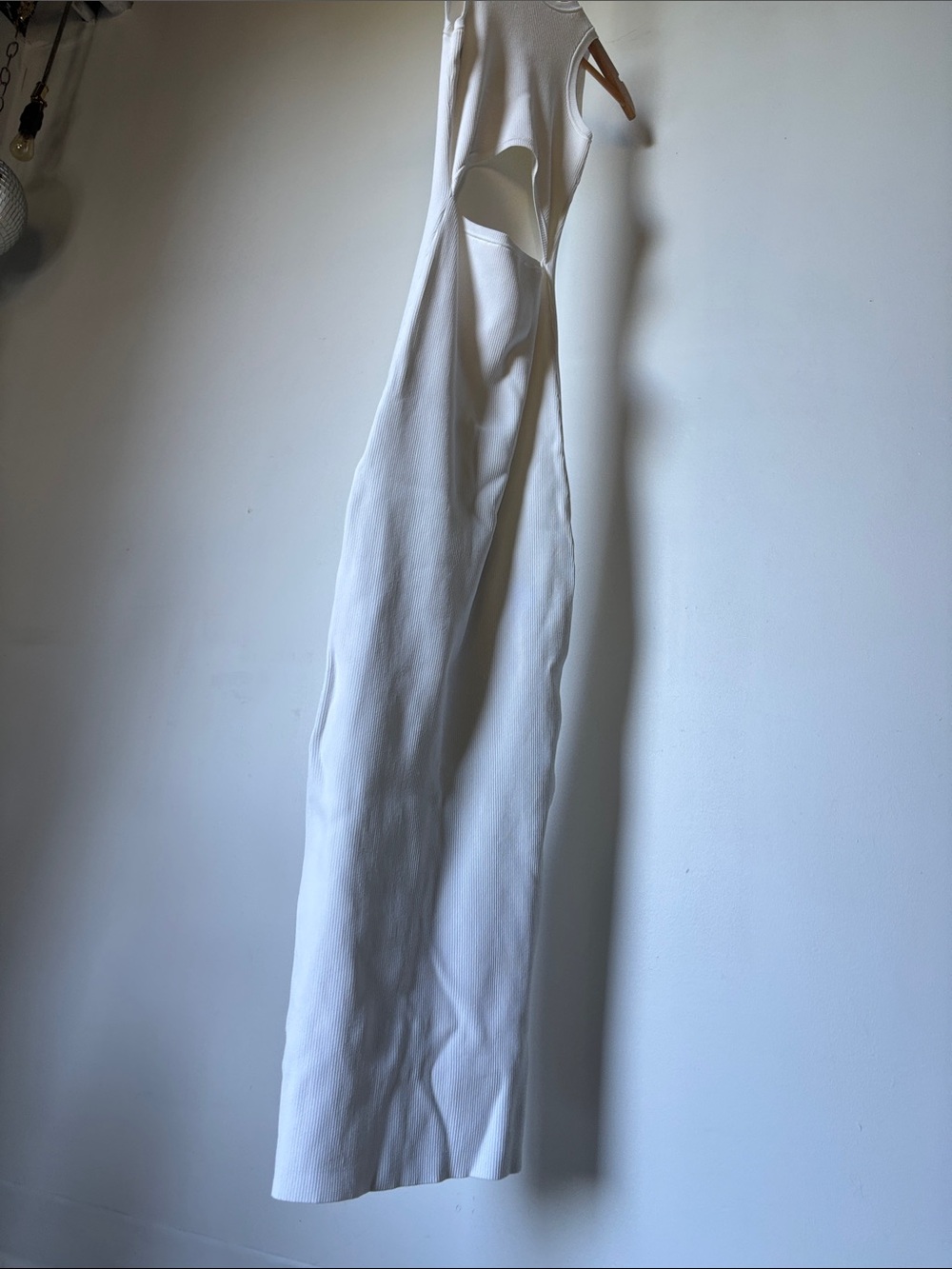 SIR the label White Ribbed Maxi Tank Dress with Front Slit Open Back - Picture 5 of 9